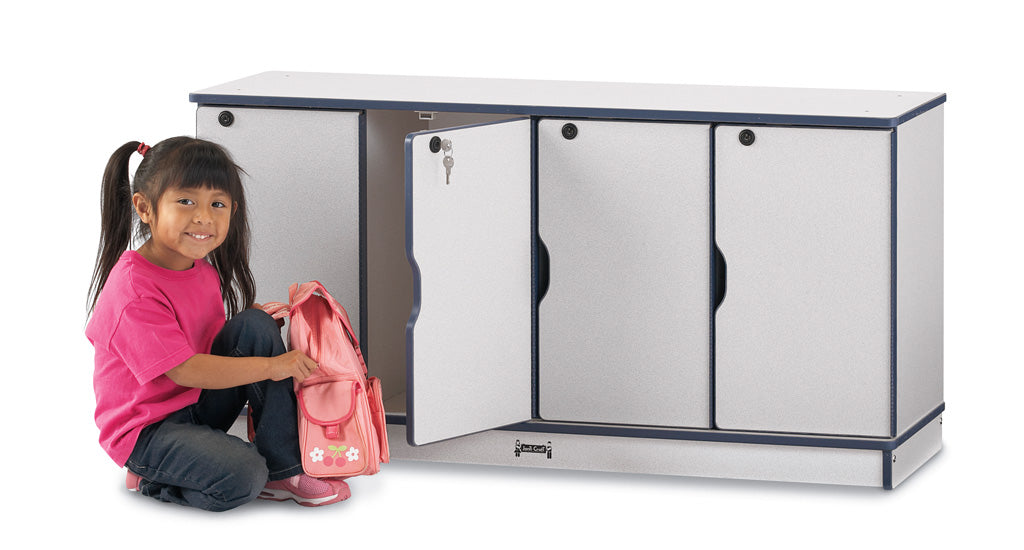 Rainbow Accents® Stacking Lockable Lockers -  Single Stack - Navy