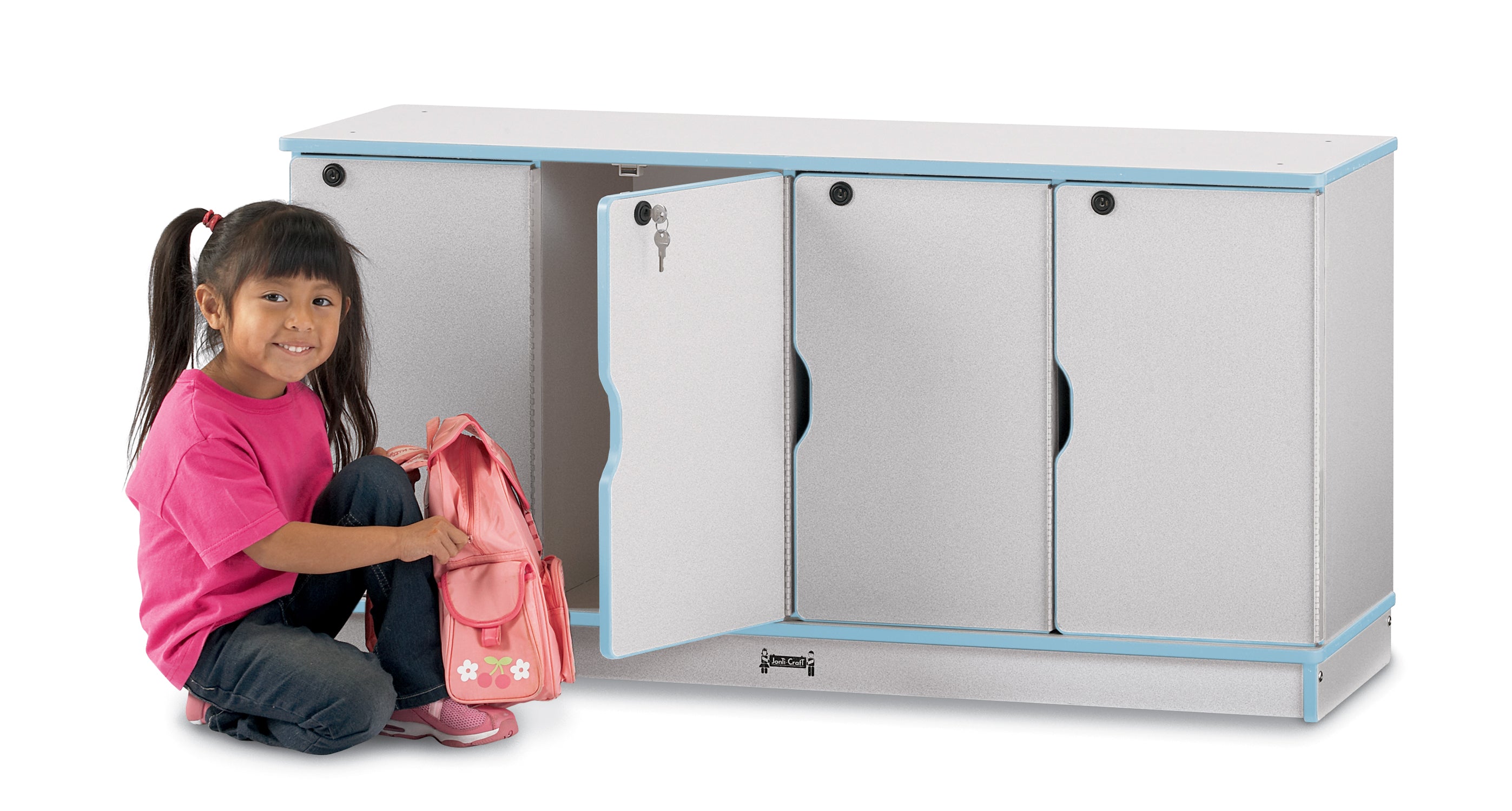 Rainbow Accents® Stacking Lockable Lockers -  Single Stack - Coastal Blue