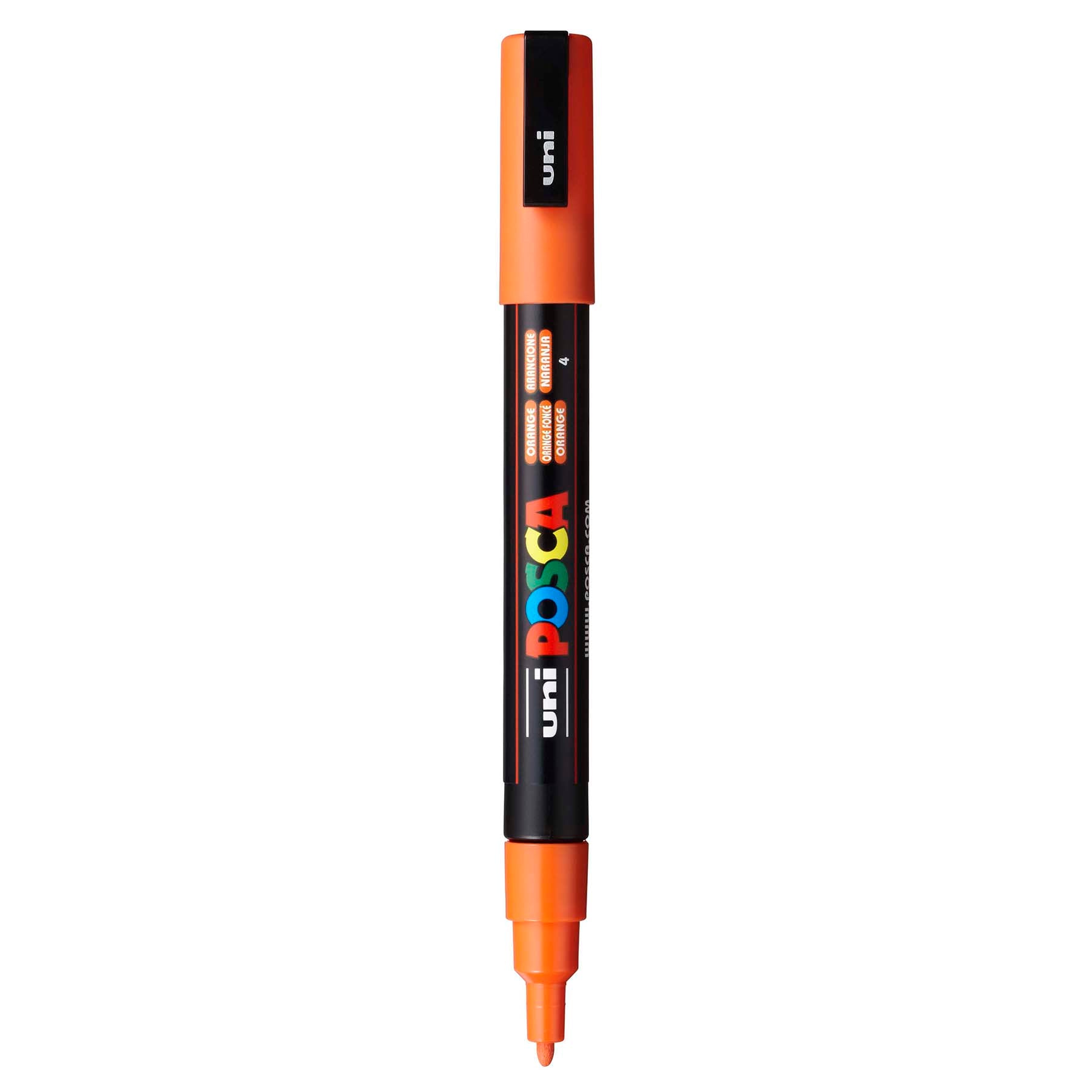 uni® POSCA PC-3M Water-Based Paint Markers, Reversible Fine Tip (0.9-1.3mm), Orange