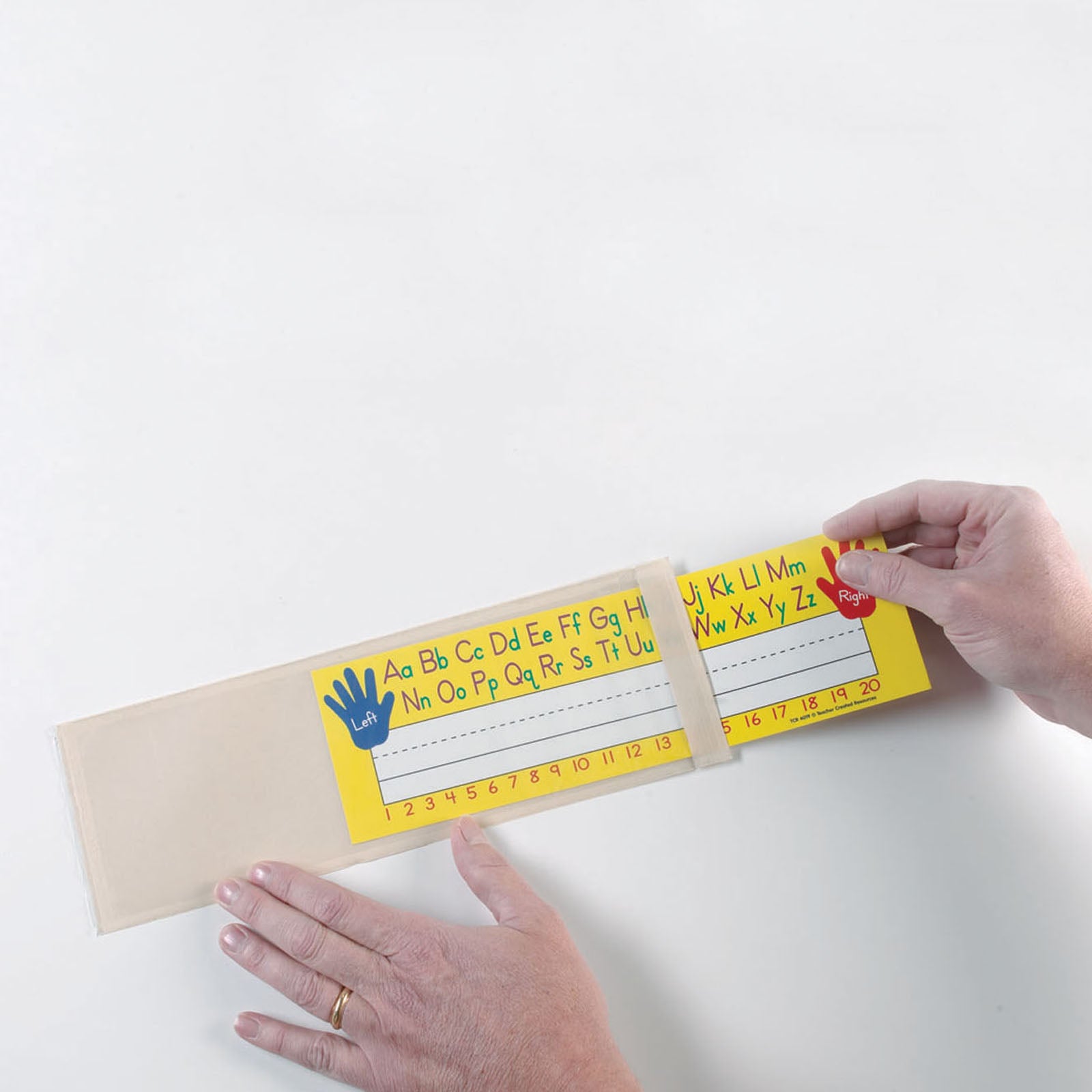 Clear View Self-Adhesive Small Name Plate Pocket 4.25" x 12.5", Pack of 25