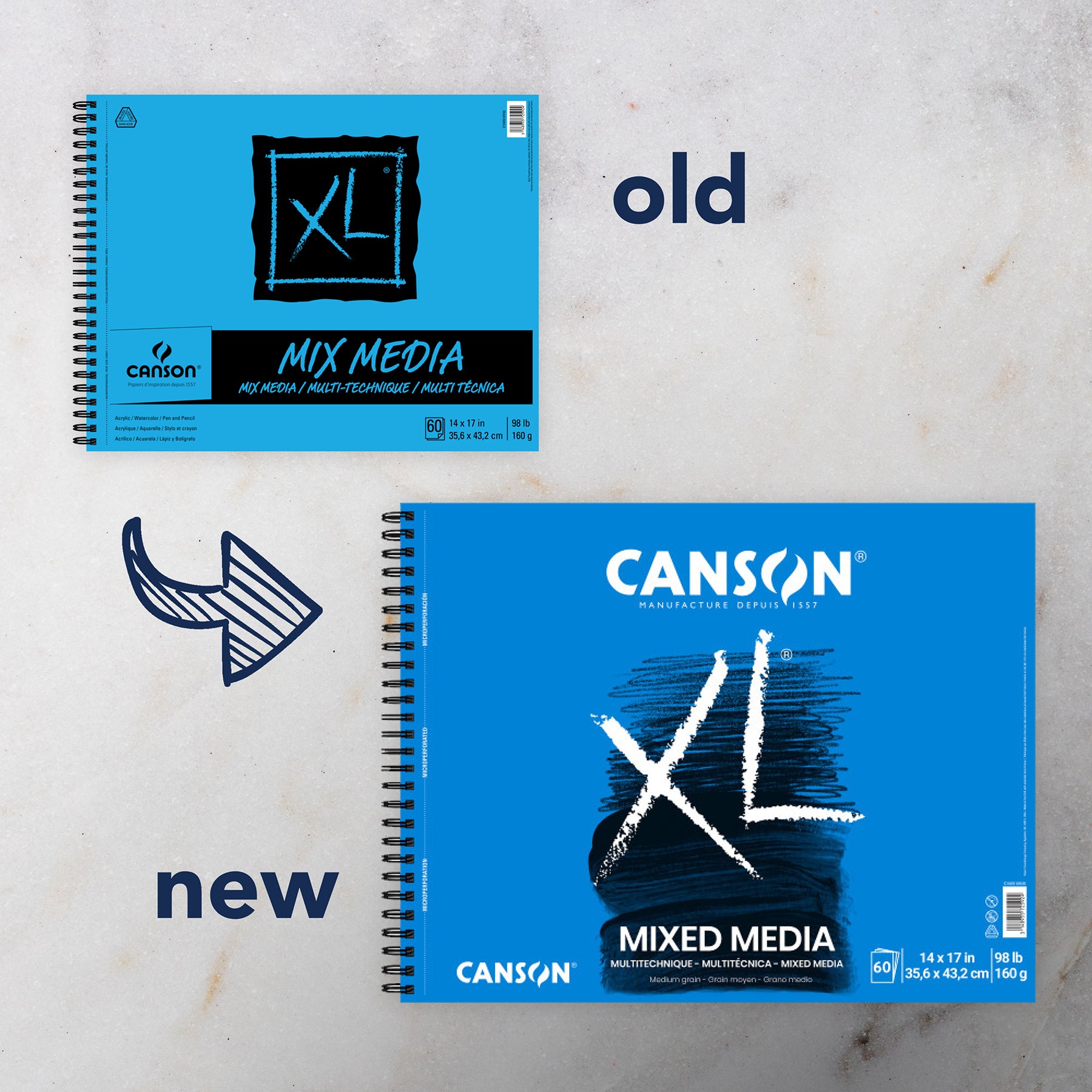 XL Series Mixed Media Pad, Side Wire Binding, 60 Sheet, 14x17 inch, 1 Count