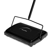 Alpine Industries Triple Brush Floor and Carpet Sweeper, Black