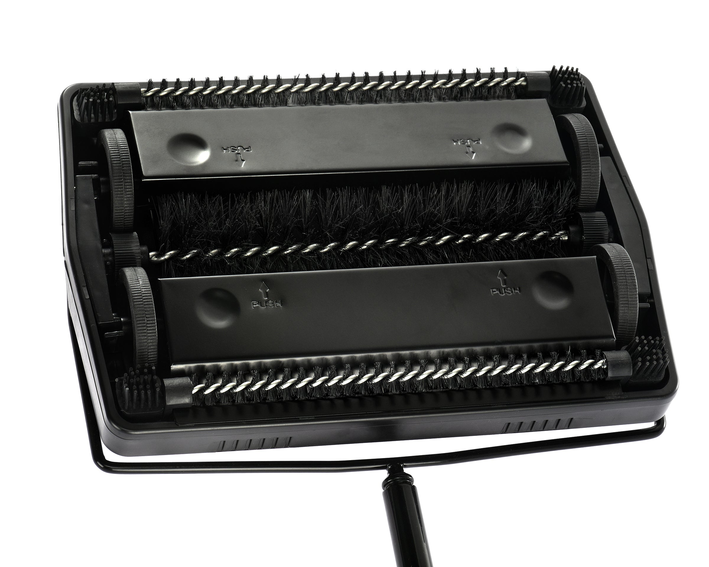 Alpine Industries Triple Brush Floor and Carpet Sweeper, Black