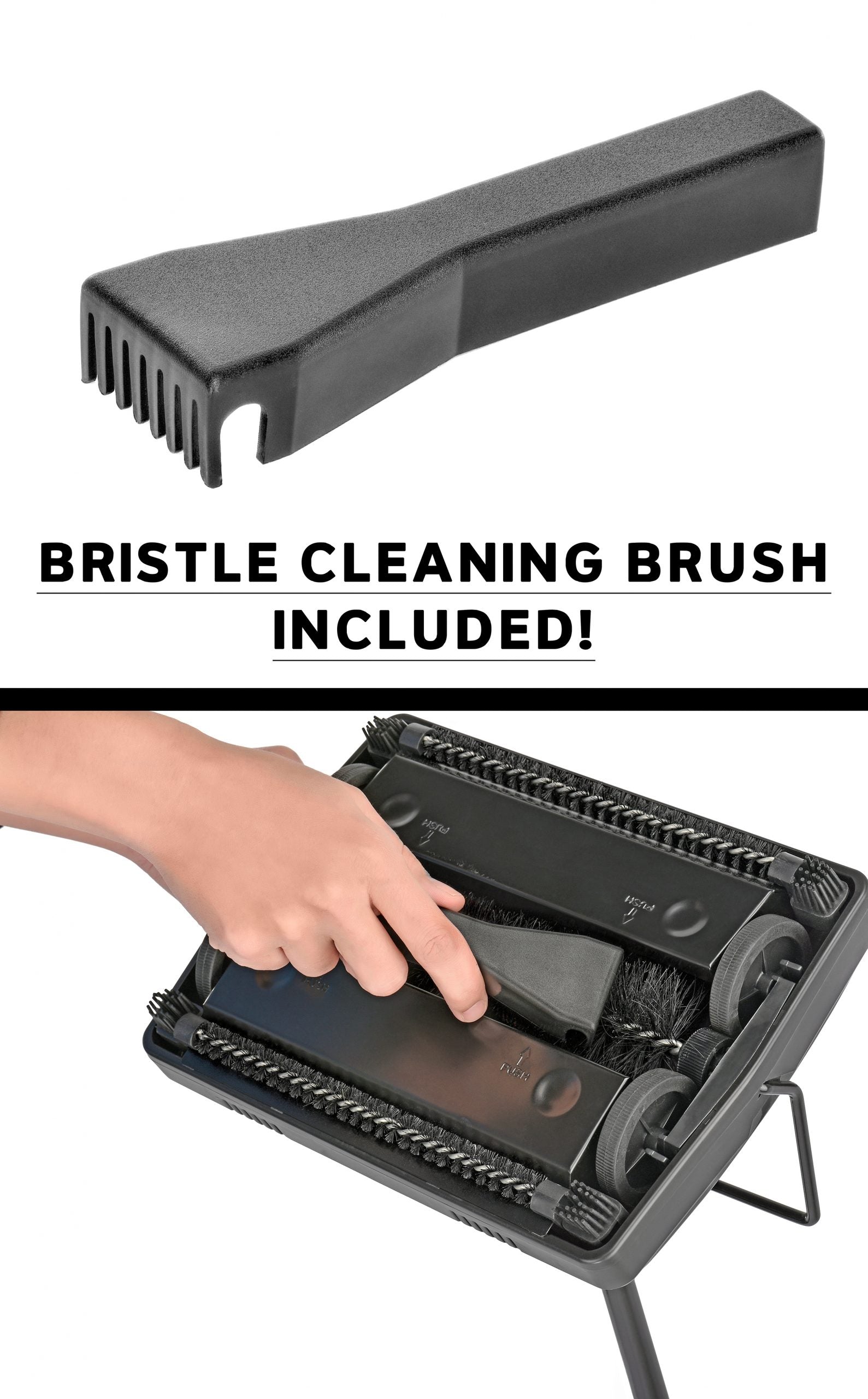 Alpine Industries Triple Brush Floor and Carpet Sweeper, Black