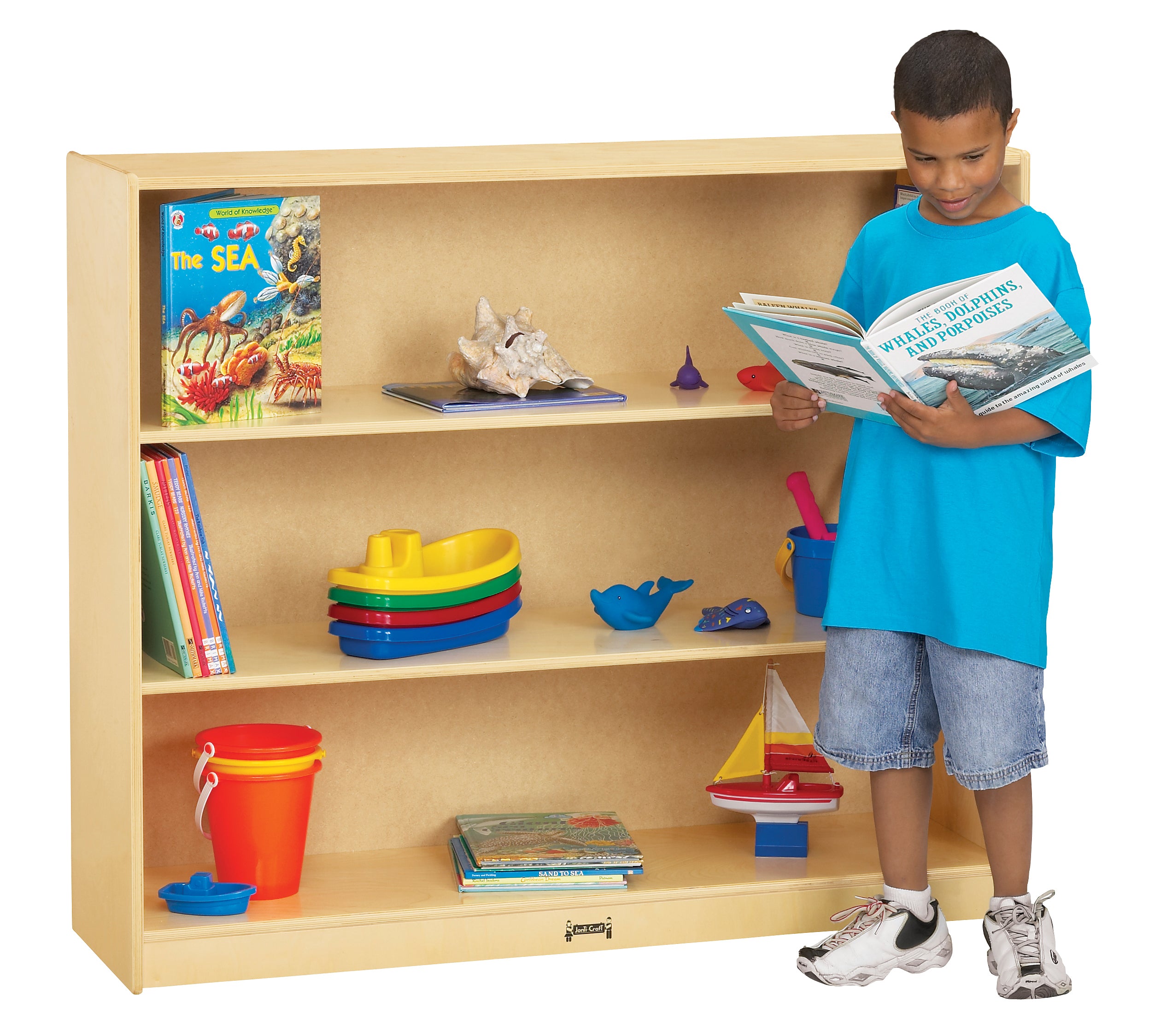 Jonti-Craft® Mega Mobile Straight-Shelf - Magnetic Write-n-Wipe Back