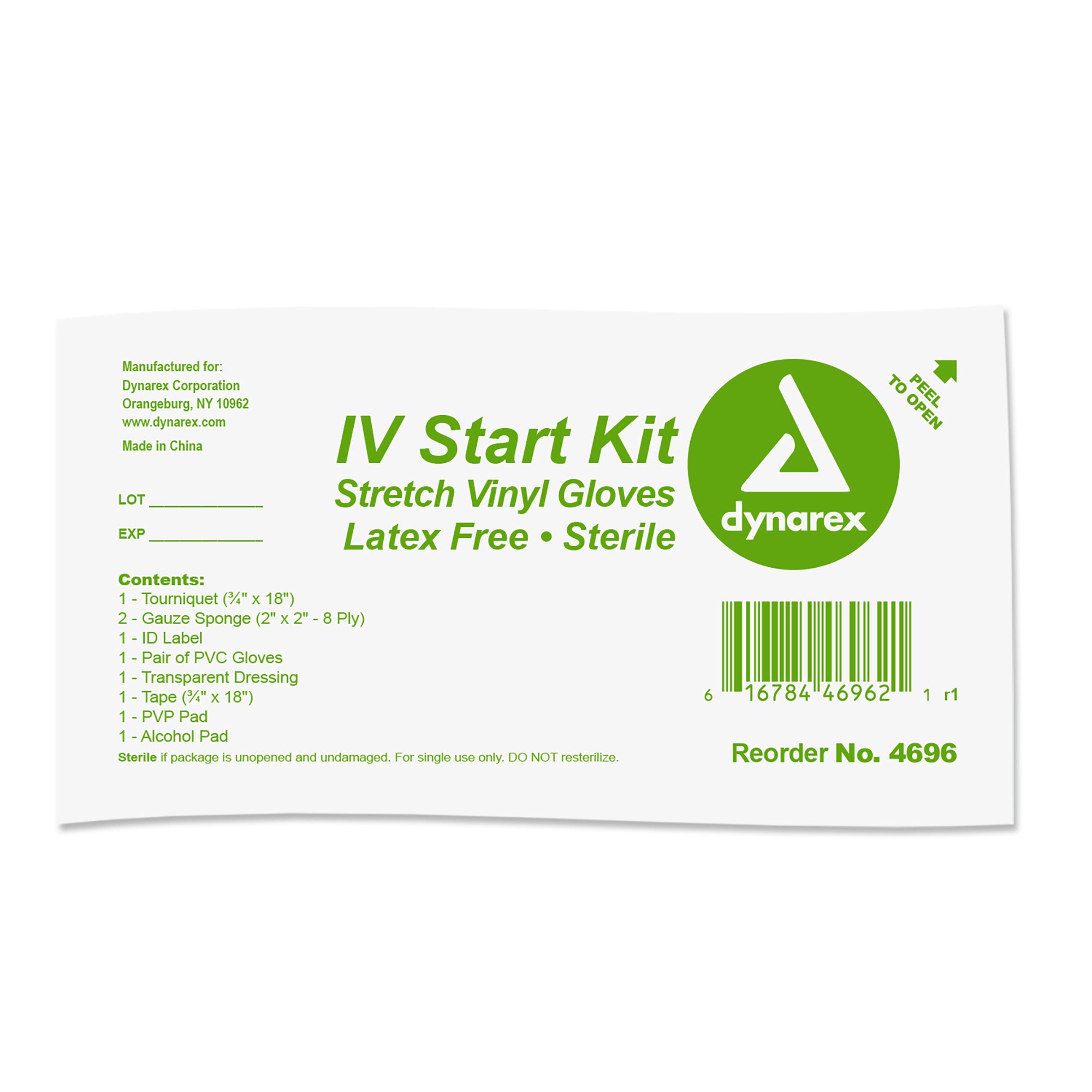 IV Start Kit, w/ PVC Gloves - 50 Kits per Case
