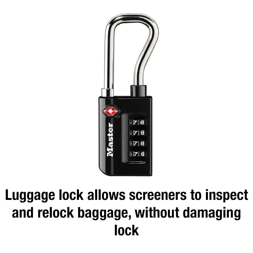 1-5/16in (35mm) Wide Set Your Own Resettable Numeric Combination TSA-Approved Luggage Lock with Extended Reach Shackle, 2-PK