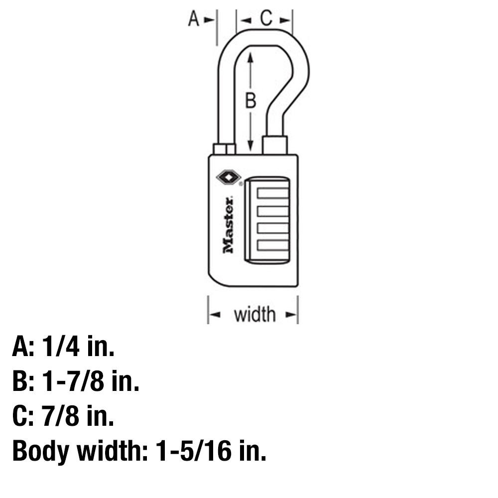 1-5/16in (35mm) Wide Set Your Own Resettable Numeric Combination TSA-Approved Luggage Lock with Extended Reach Shackle, 2-PK