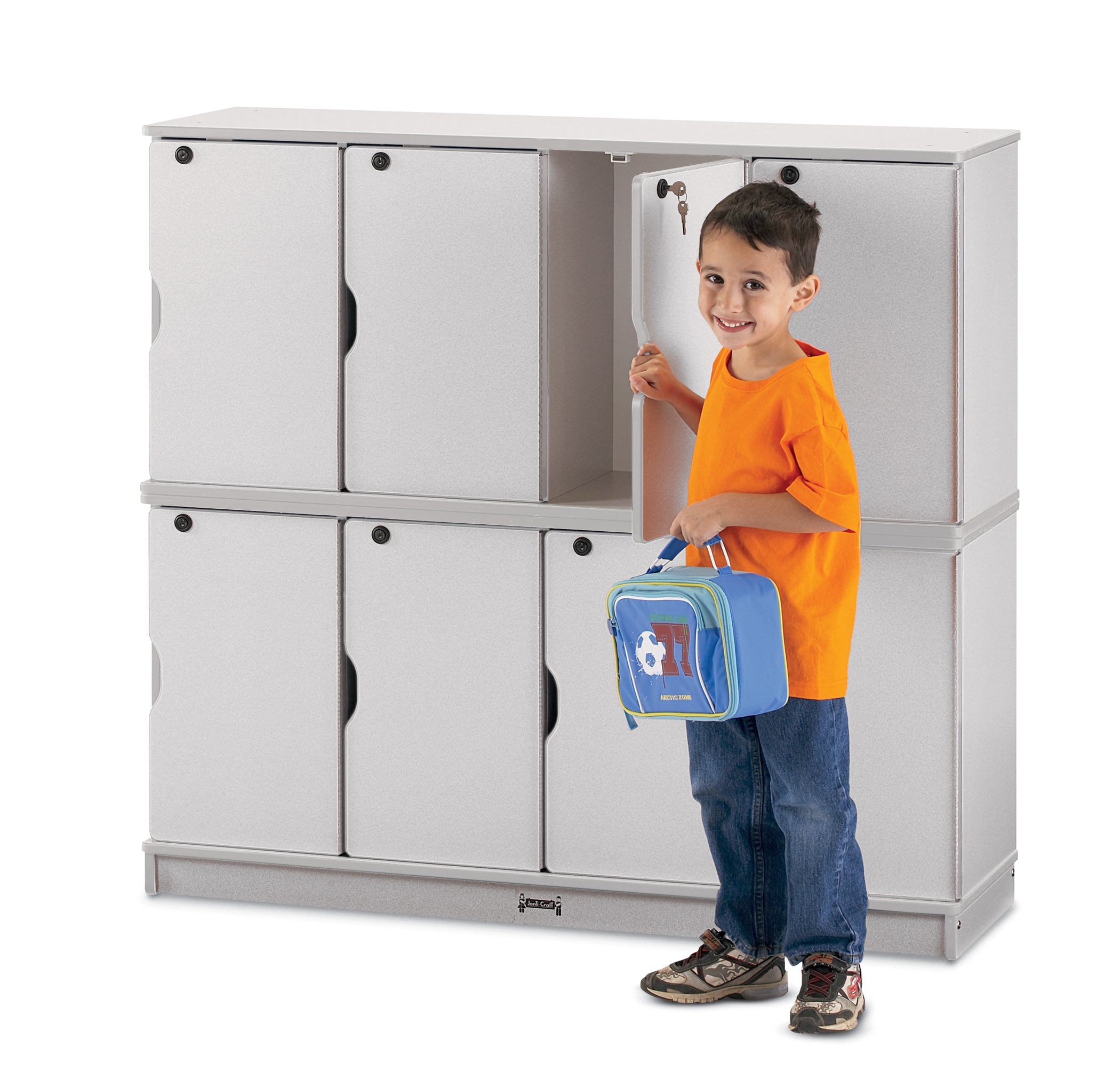 Rainbow Accents® Stacking Lockable Lockers -  Double Stack  - Gray