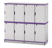 Rainbow Accents® Stacking Lockable Lockers -  Double Stack - Purple