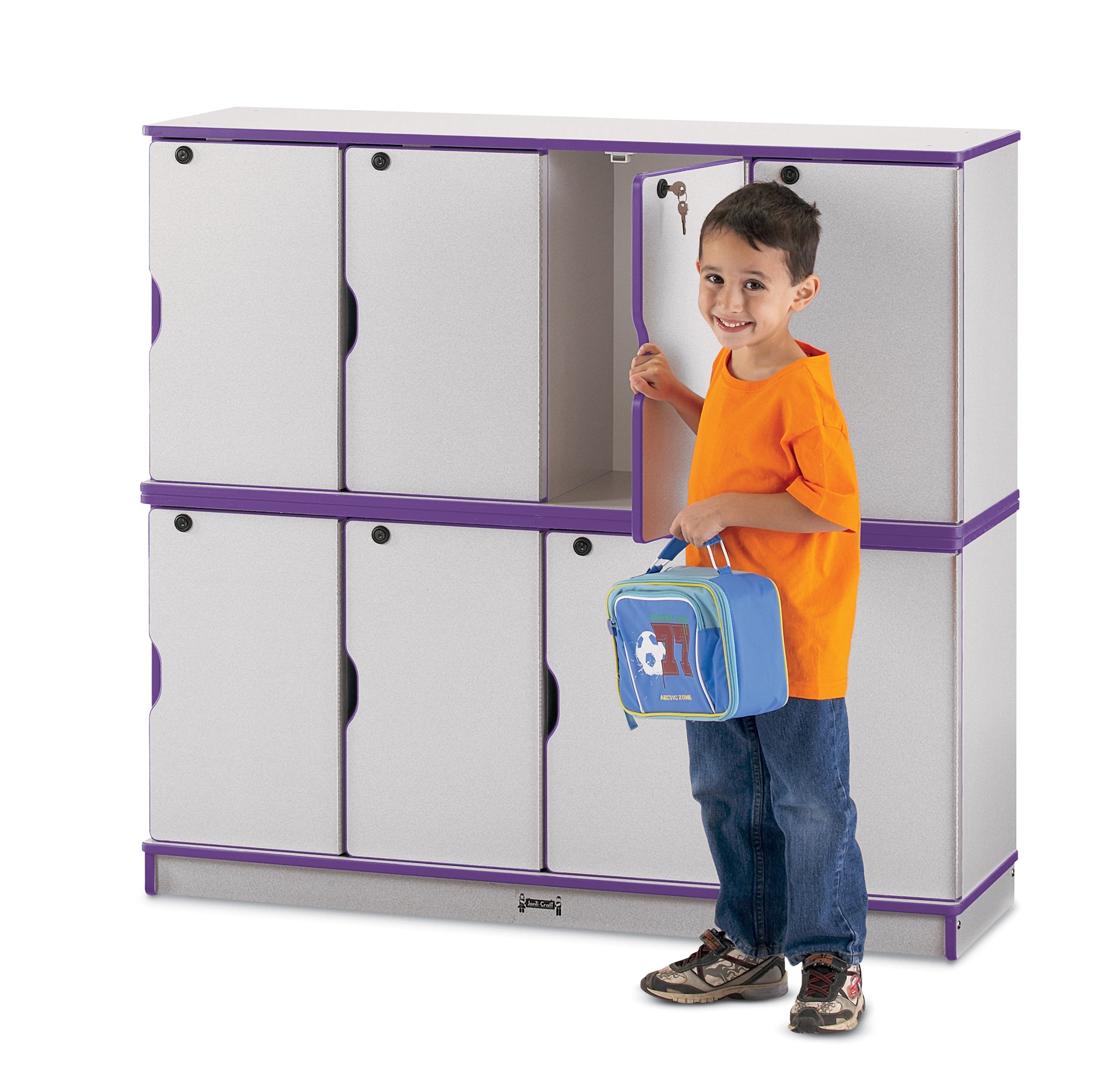 Rainbow Accents® Stacking Lockable Lockers -  Double Stack - Purple