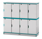 Rainbow Accents® Stacking Lockable Lockers -  Double Stack - Teal