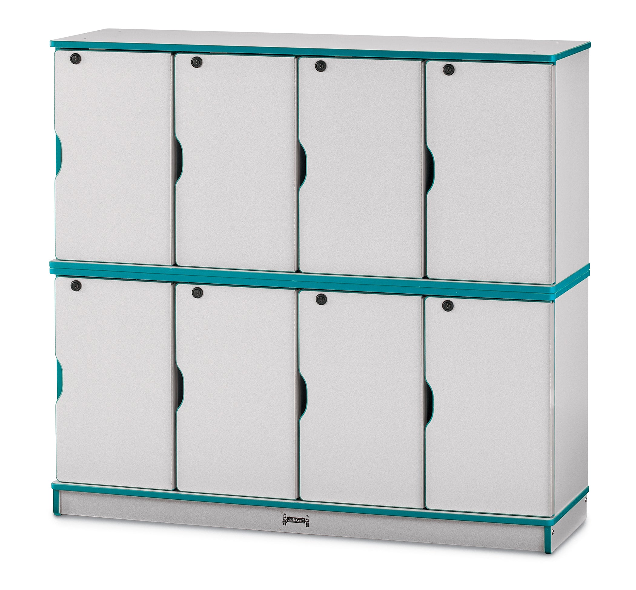 Rainbow Accents® Stacking Lockable Lockers -  Double Stack - Teal