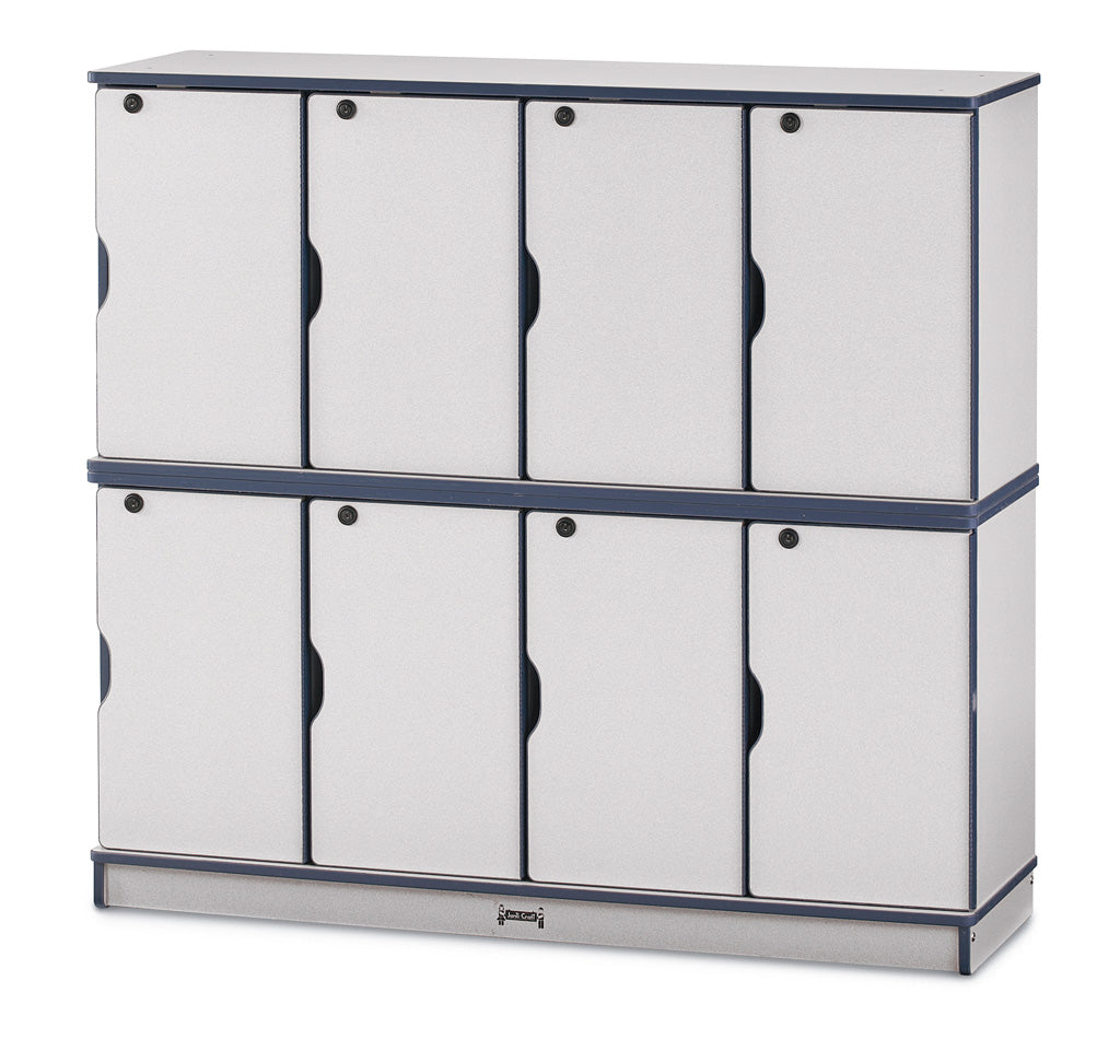 Rainbow Accents® Stacking Lockable Lockers -  Double Stack - Navy