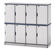 Rainbow Accents® Stacking Lockable Lockers -  Double Stack - Navy