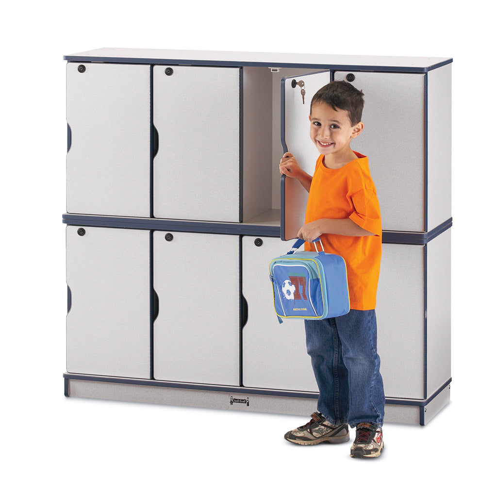 Rainbow Accents® Stacking Lockable Lockers -  Double Stack - Navy
