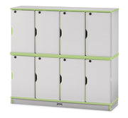 Rainbow Accents® Stacking Lockable Lockers -  Double Stack - Key Lime Green