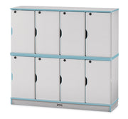 Rainbow Accents® Stacking Lockable Lockers -  Double Stack - Coastal Blue