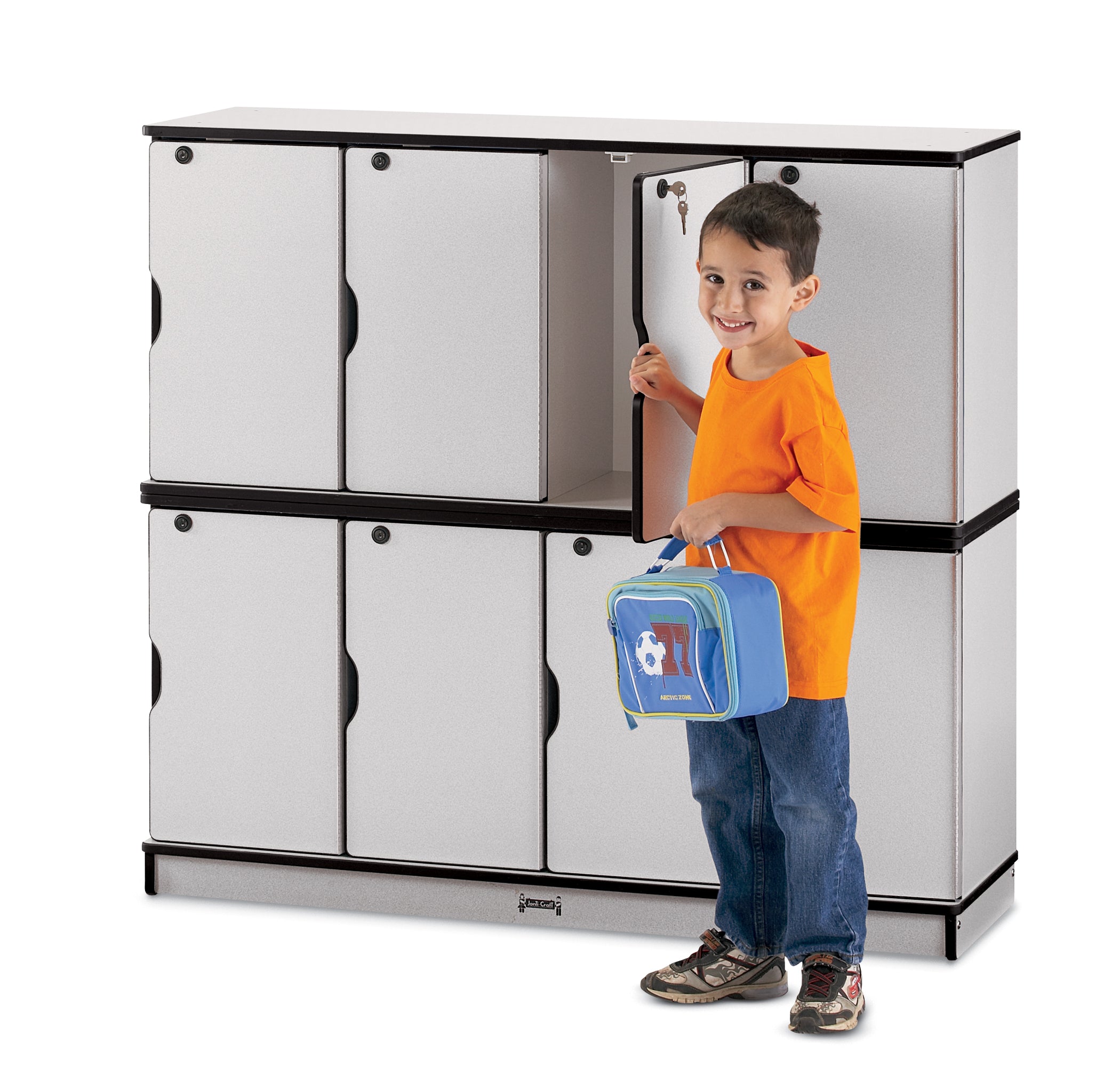 Rainbow Accents® Stacking Lockable Lockers -  Double Stack - Black