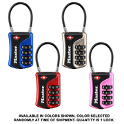 1-3/8in (36mm) Wide Set Your Own Numeric Combination TSA-Approved Luggage Lock with Flexible Shackle; Assorted Colors