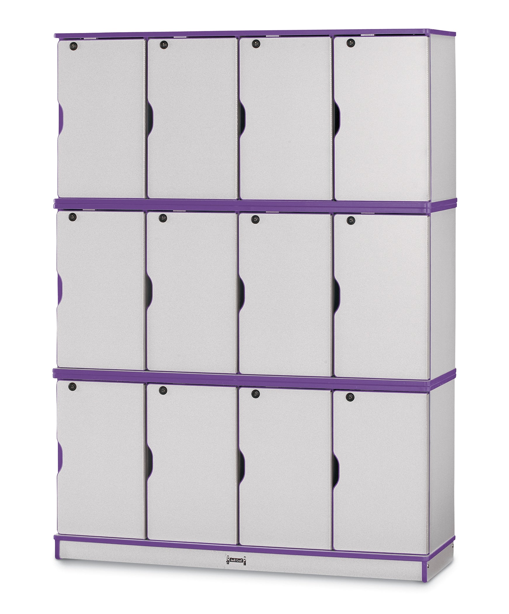 Rainbow Accents® Stacking Lockable Lockers -  Triple Stack - Purple