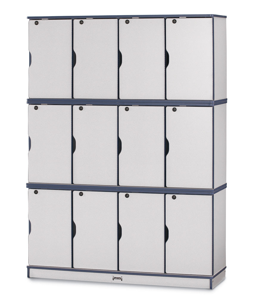 Rainbow Accents® Stacking Lockable Lockers -  Triple Stack - Navy