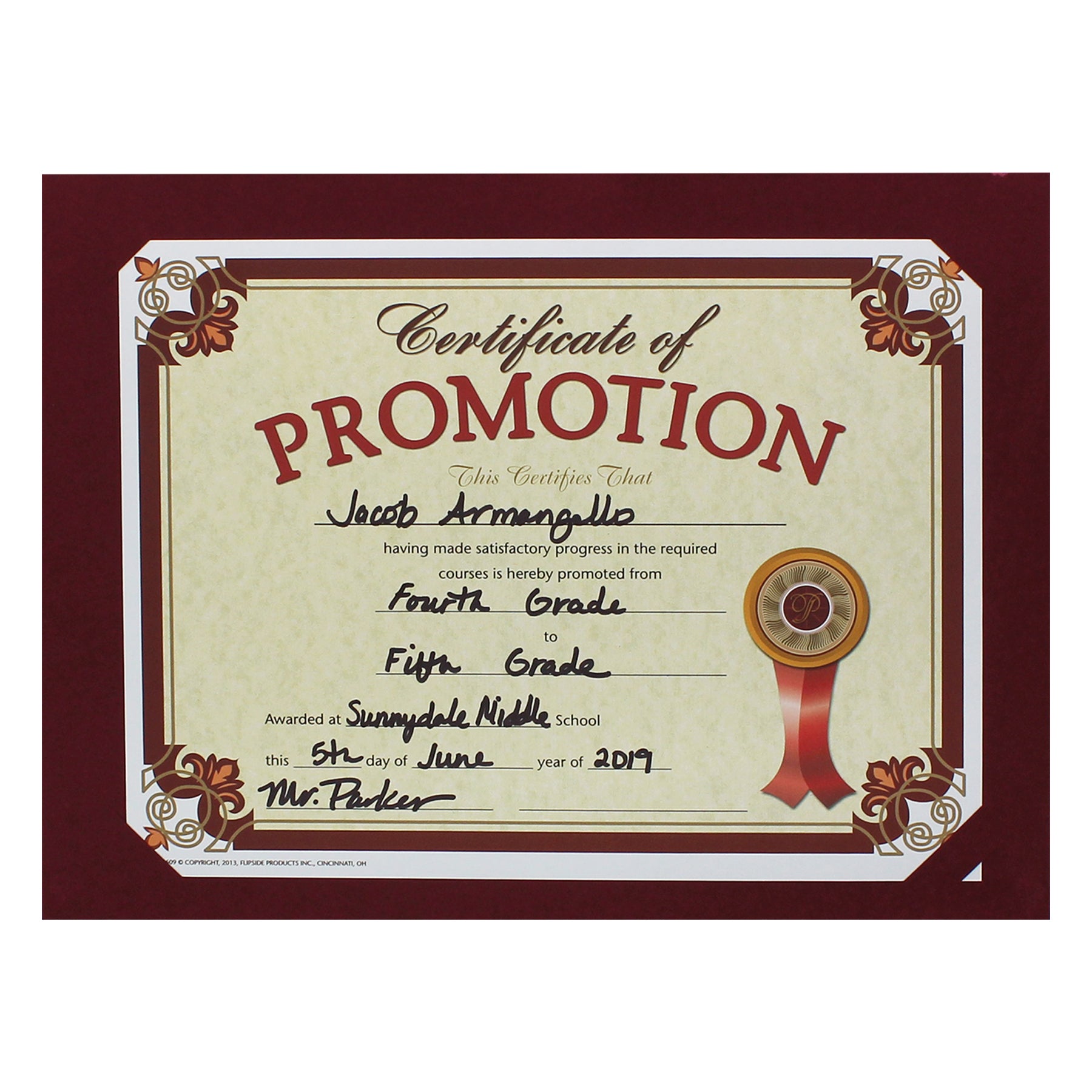 Gold Foil Stamped Maroon Certificate Folders, 10" x 13", Pack of 30