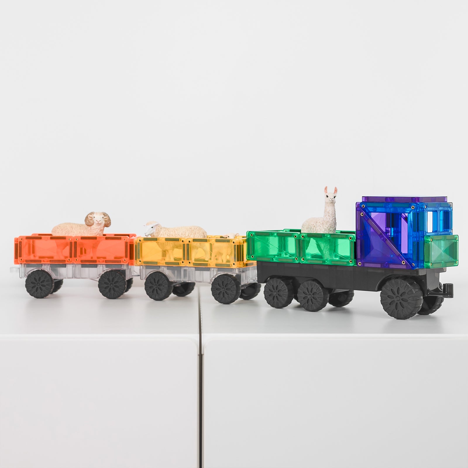 Magnetic Tiles Rainbow Transport Pack, 50 Pieces