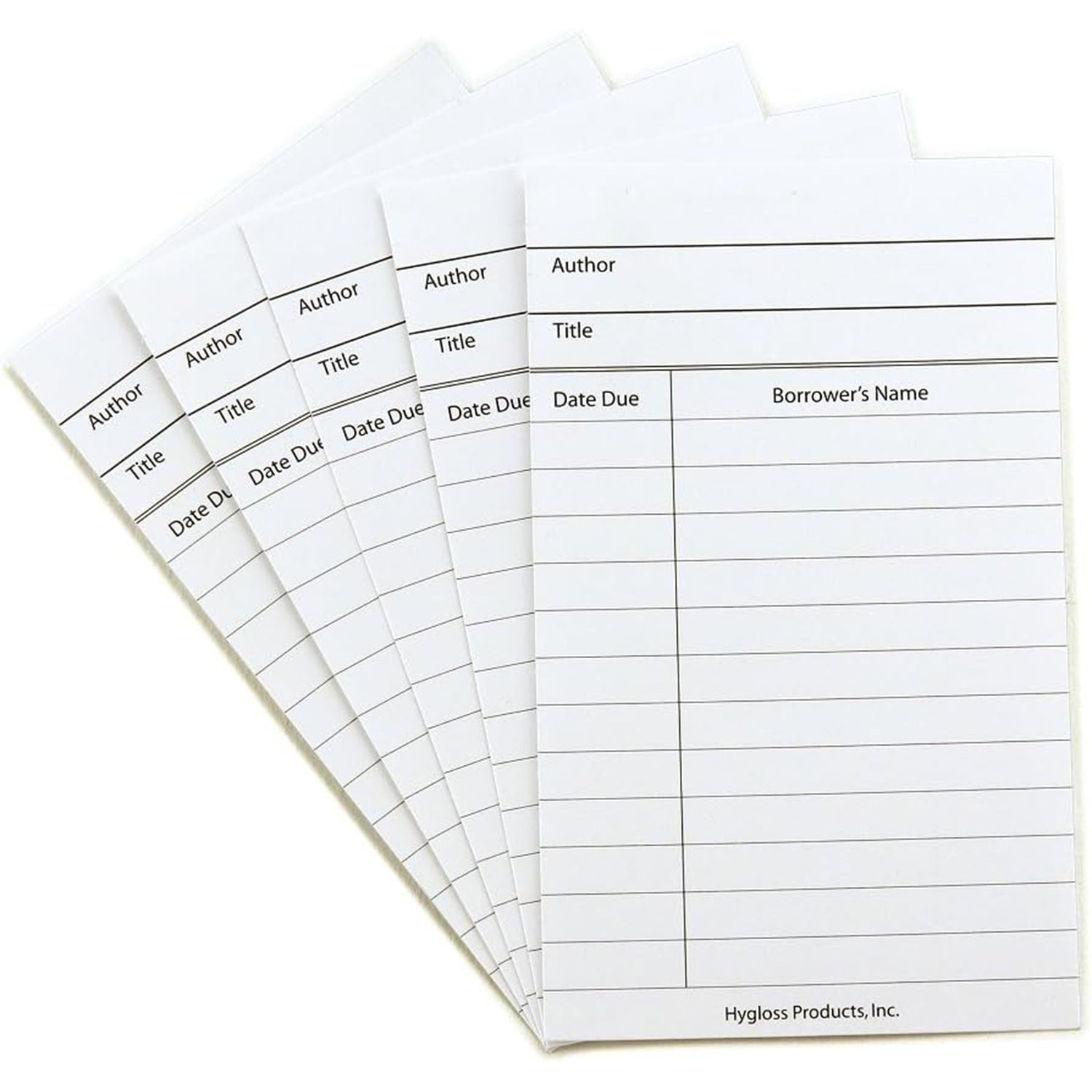 Library Cards, White, Pack of 500