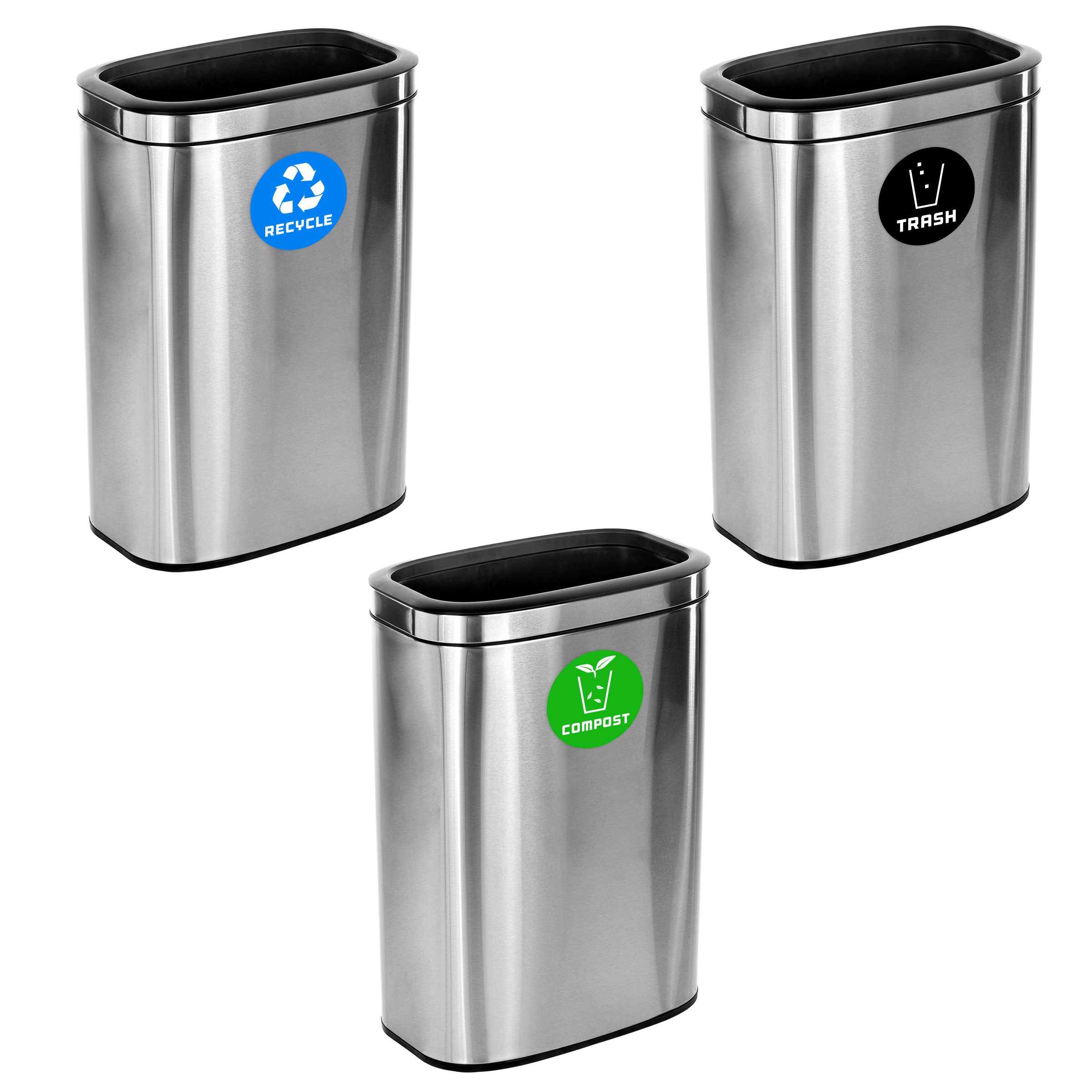 10.5 Gal 3-Stream Recycle Trash Compost