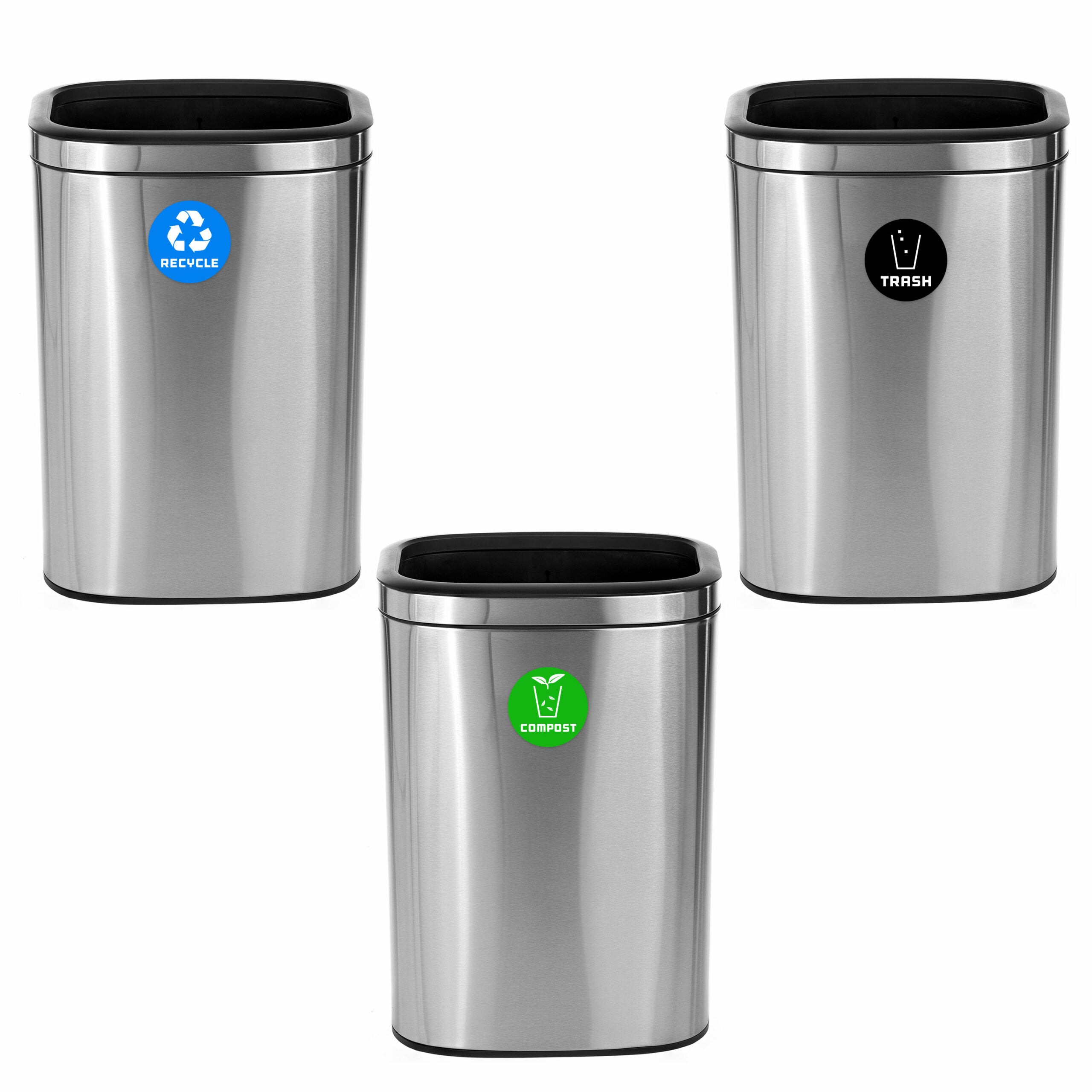 10.5 Gal 3-Stream Recycle Trash Compost