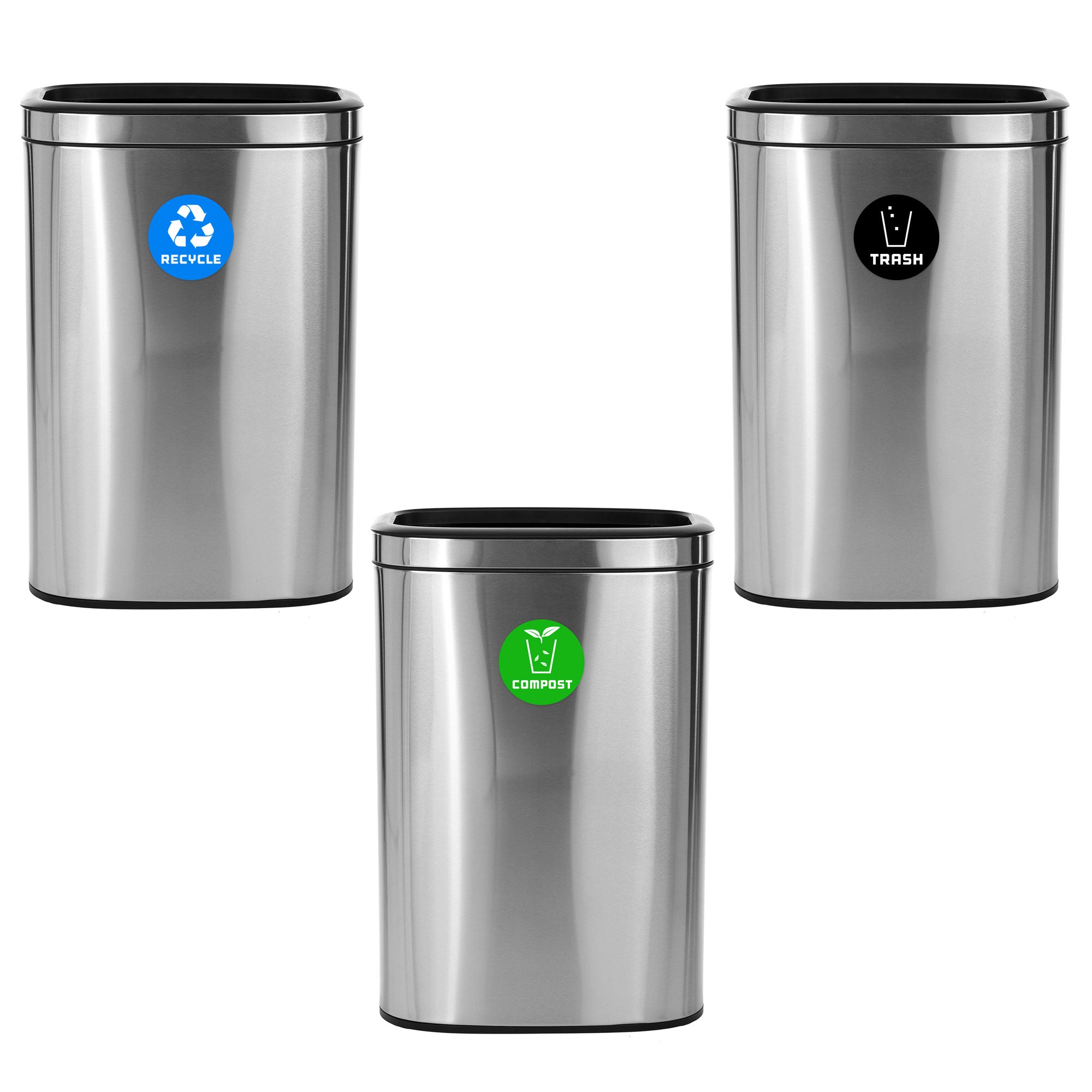 10.5 Gal 3-Stream Recycle Trash Compost