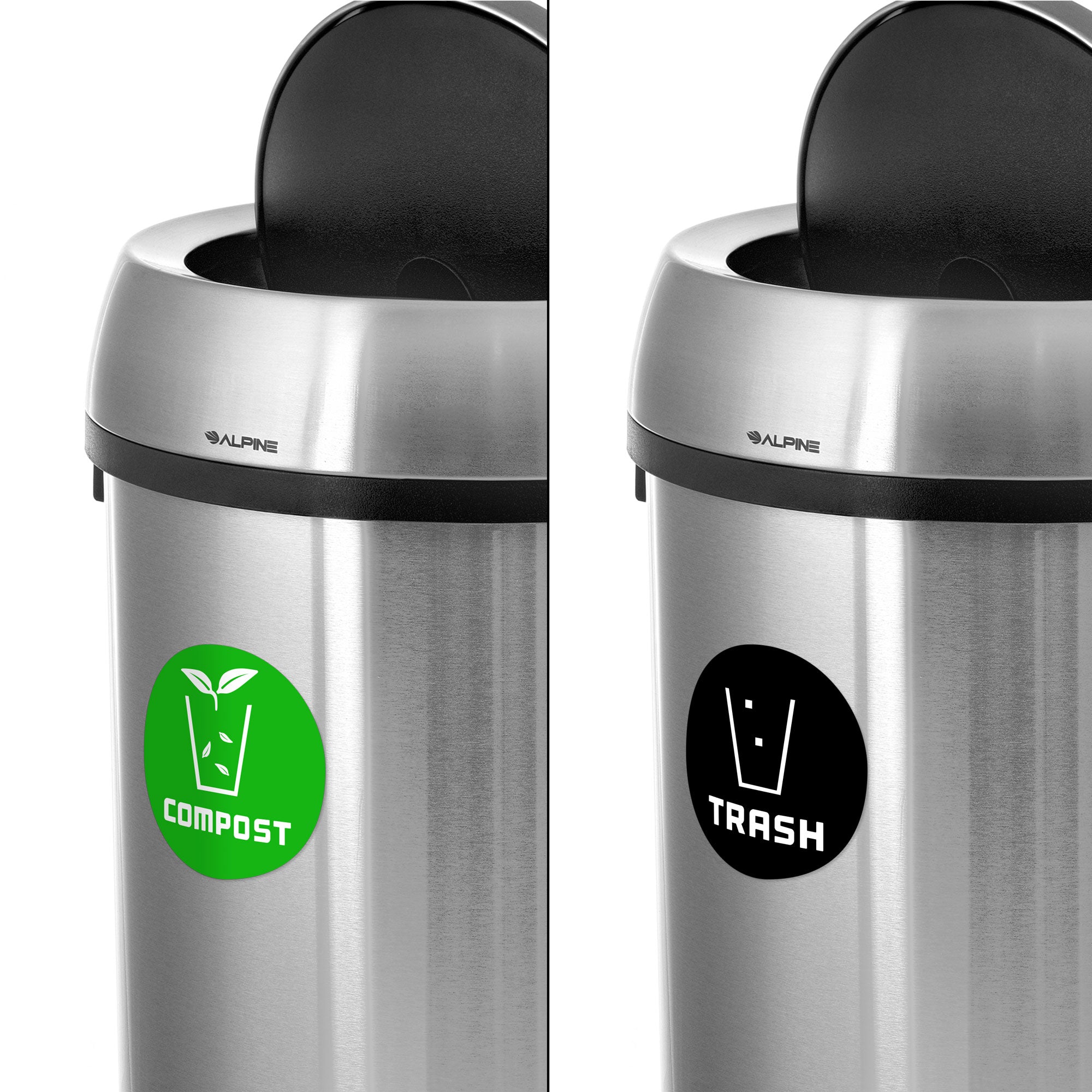 17 Gallon Stainless Steel Indoor Compost and Trash Station with Swivel Lid