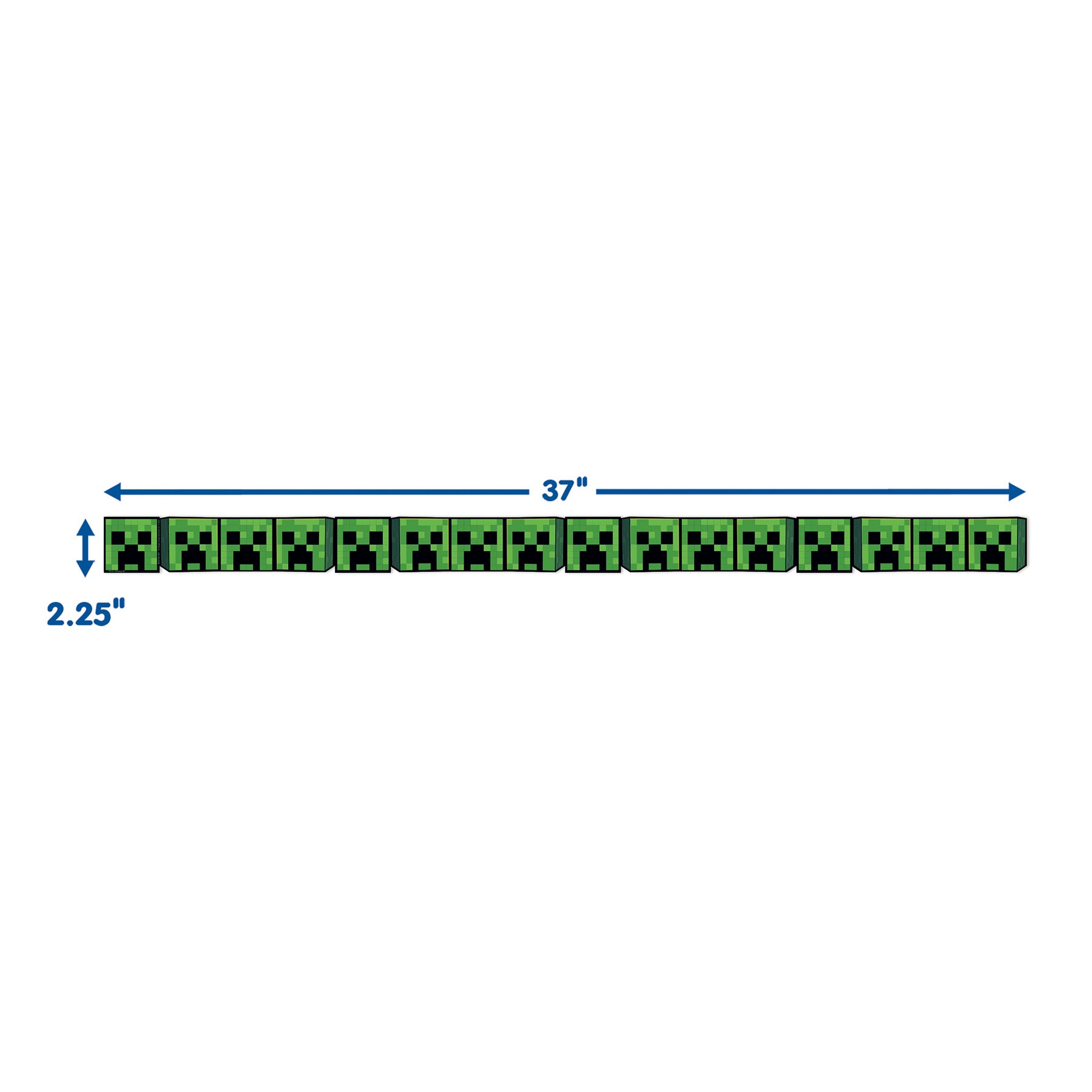 Minecraft Creeper Lineup Wide Trim, 37 Feet