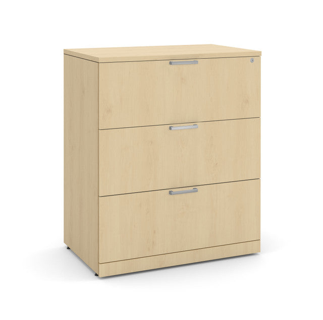 OfficeSource Laminate Lateral Files 3 Drawer Lateral File Cabinet - Maple