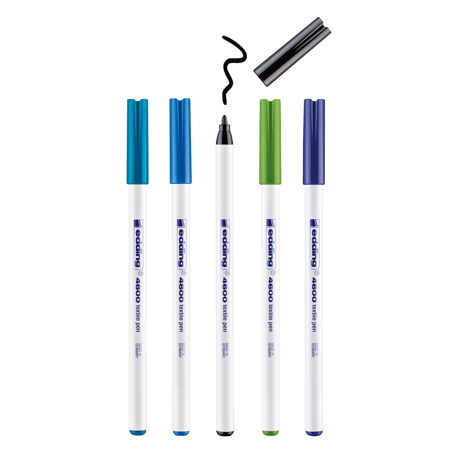 edding 4600 Textile Pen - Set of 5 - Cool