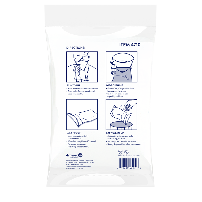 Emesis Bag w/ Hand Protection, White - 240 pcs per Case