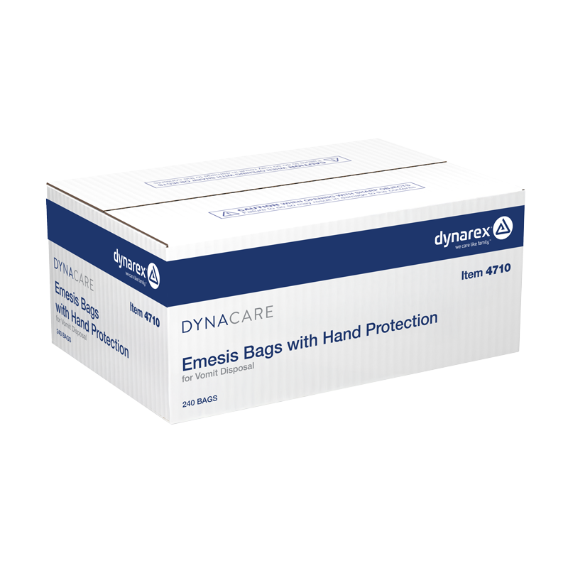 Emesis Bag w/ Hand Protection, White - 240 pcs per Case