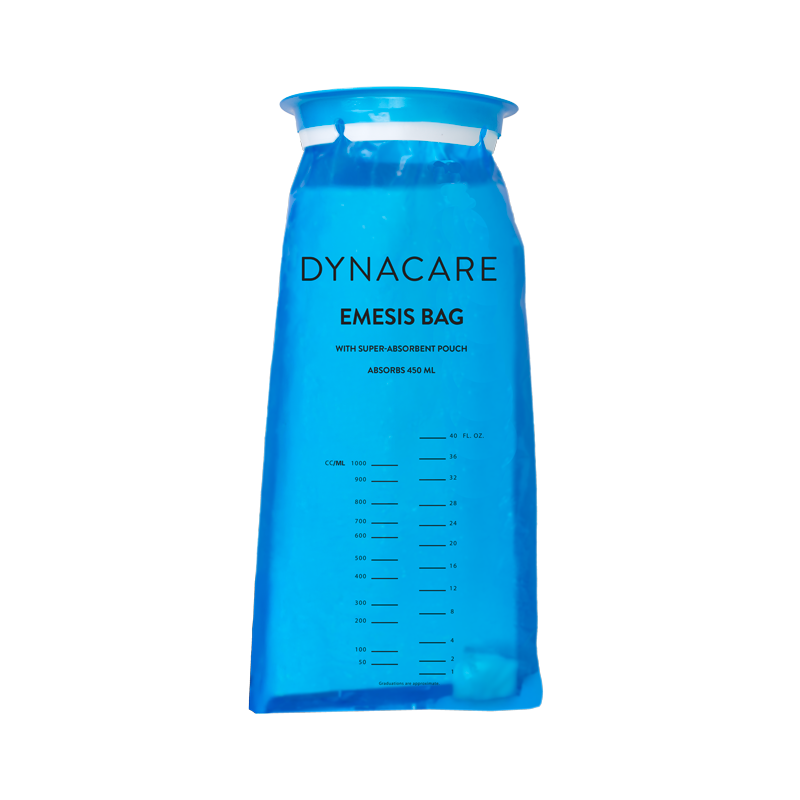 Emesis Bag w/ Absorbent pouch, Blue - 50 pcs per Bag/10 Bags per Case