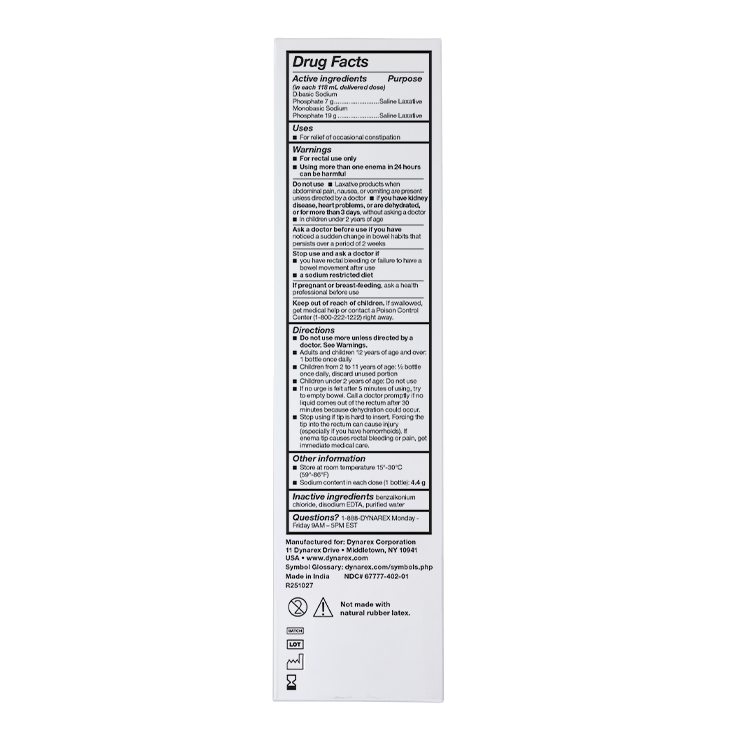 Enema Saline Laxative, 4.5 fl. oz. - 48 Boxes per Case
