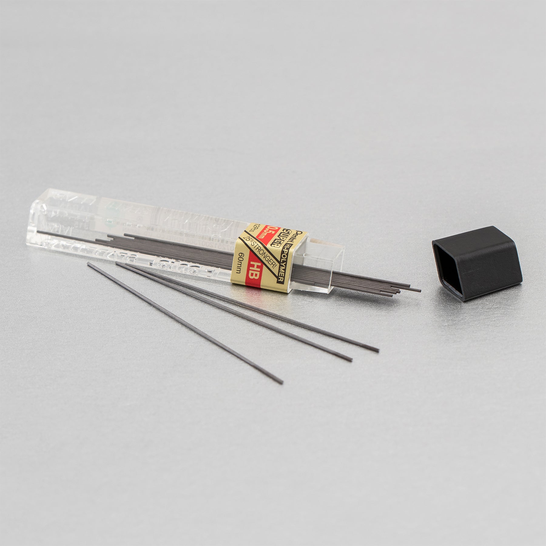 Super Hi-Polymer Lead Refill (0.5mm) Fine, HB, 12 Pieces/Tube, 12 Tubes/Box