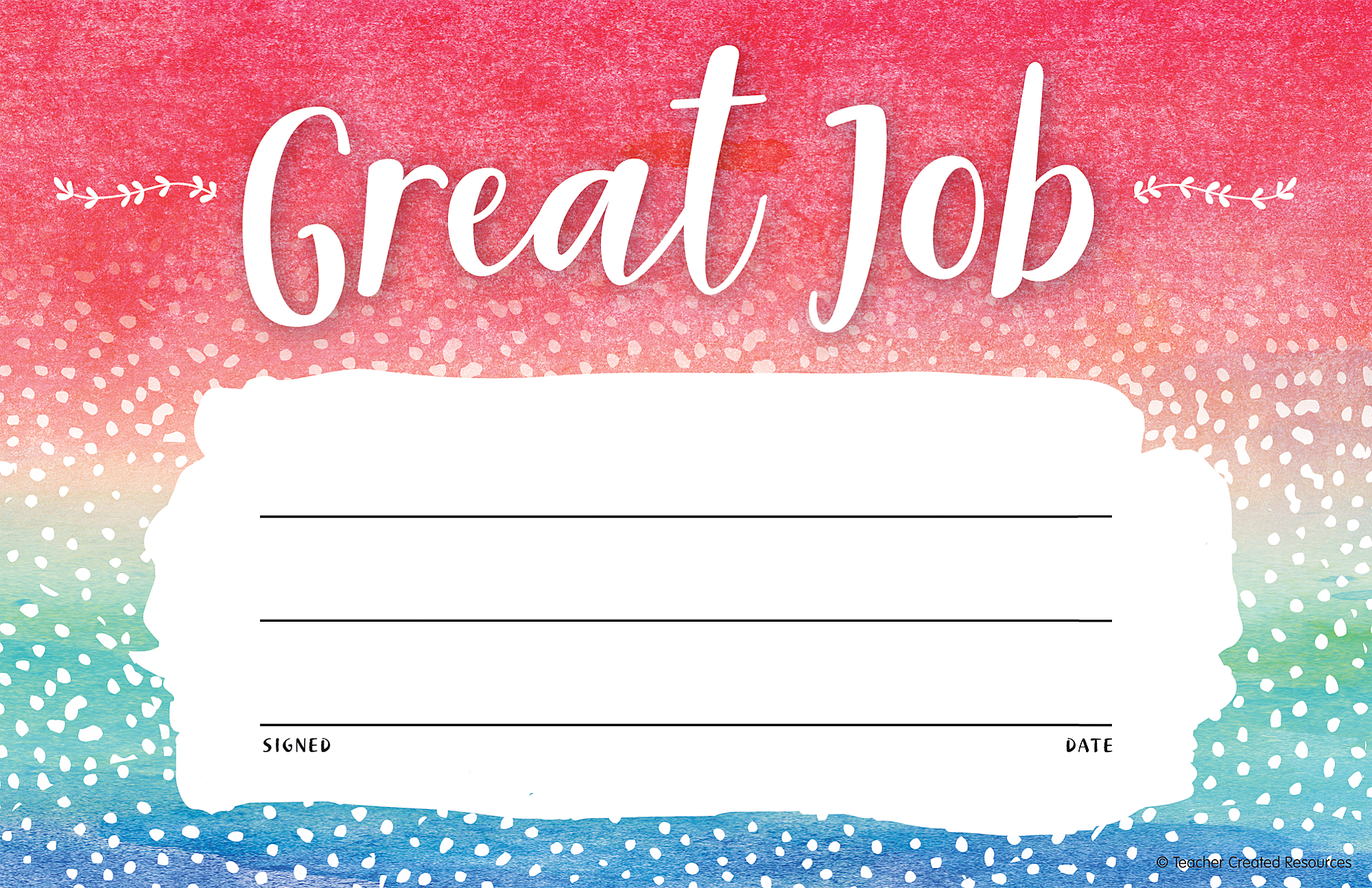 Watercolor Great Job Awards