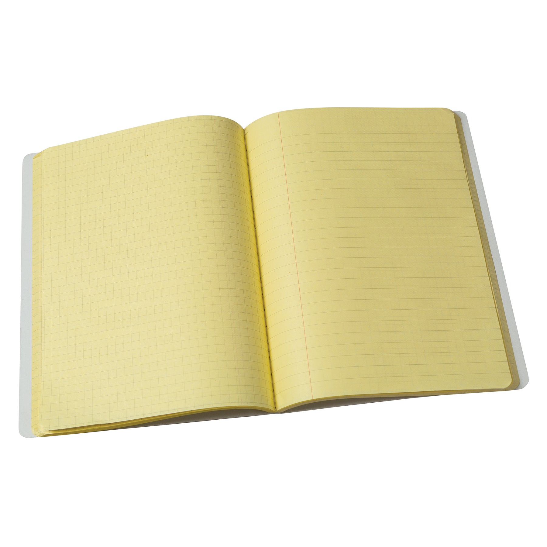 Dual Ruled Composition Book, Yellow, 1/4 in grid and 3/8 in (wide) 9-3/4" x 7-1/2", 100 Sheets