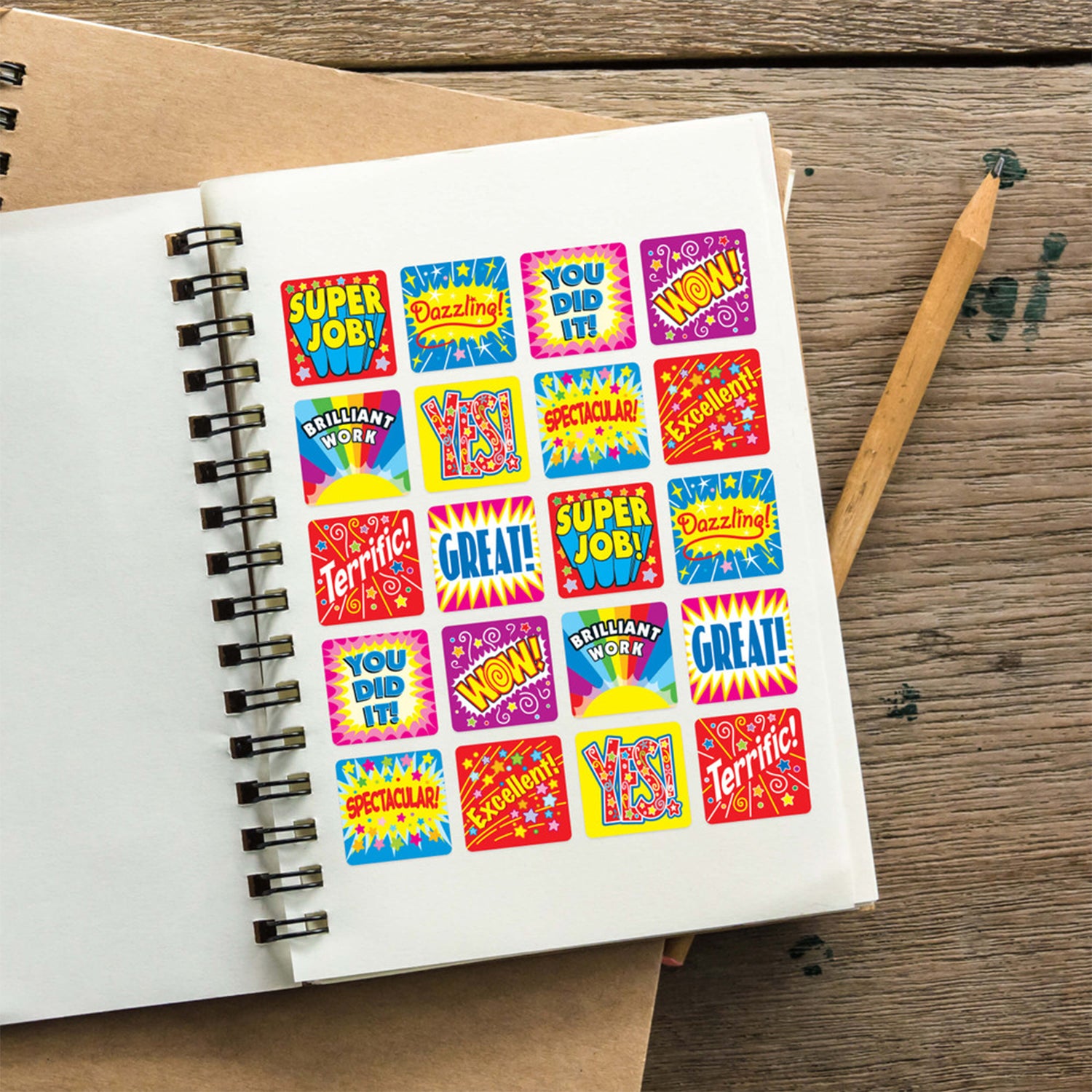 Positive Words Motivational Stickers, Pack of 120