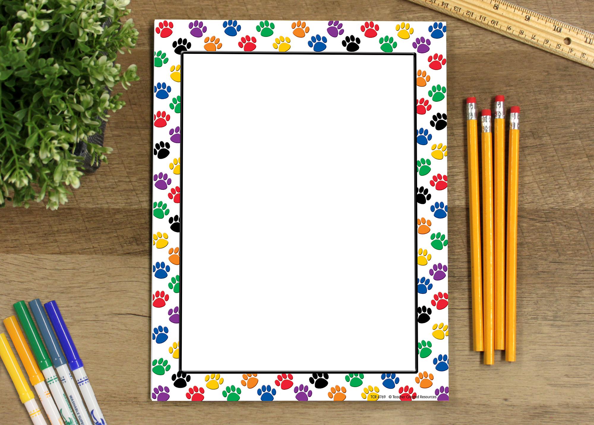 Colorful Paw Prints Computer Paper