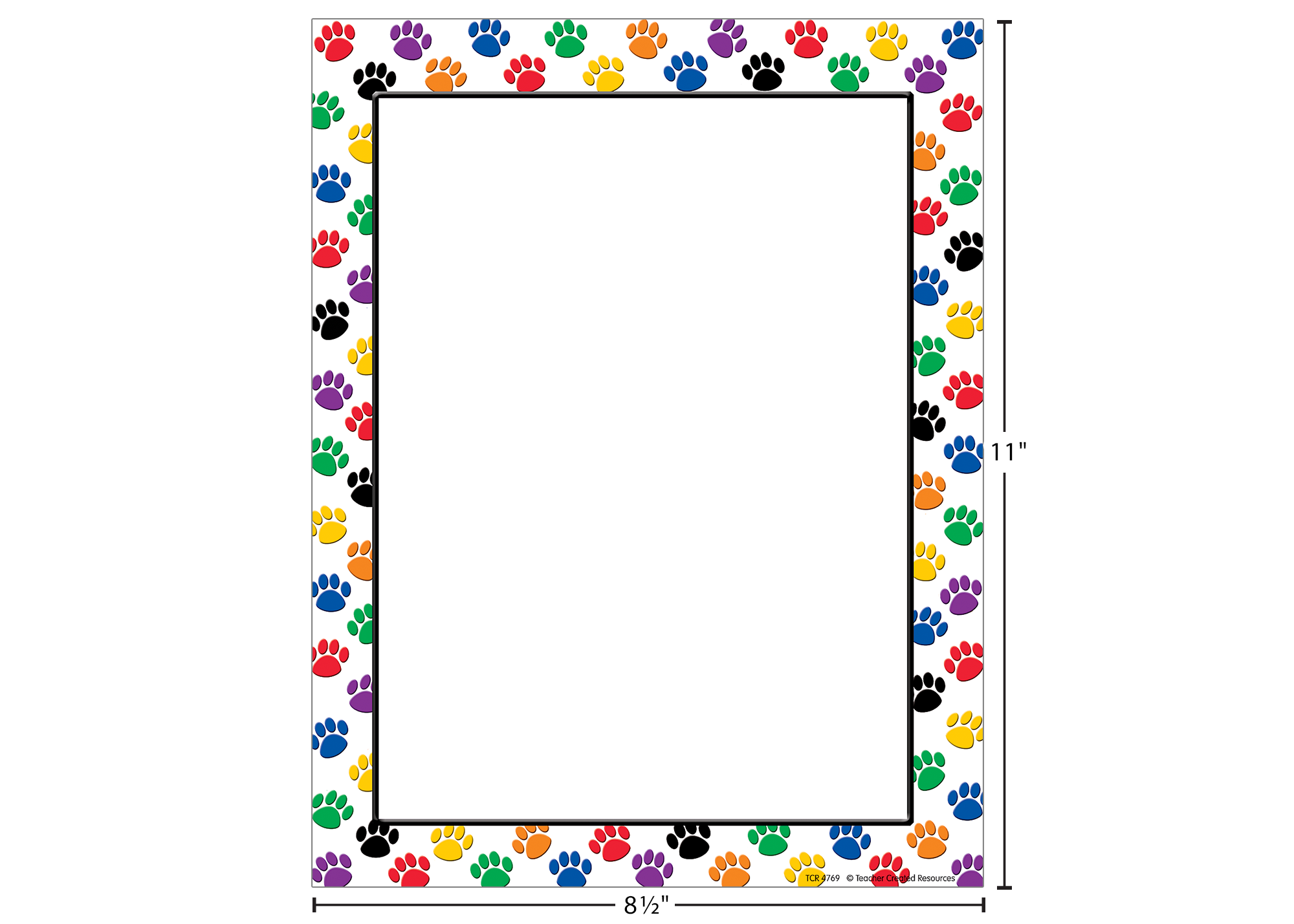 Colorful Paw Prints Computer Paper