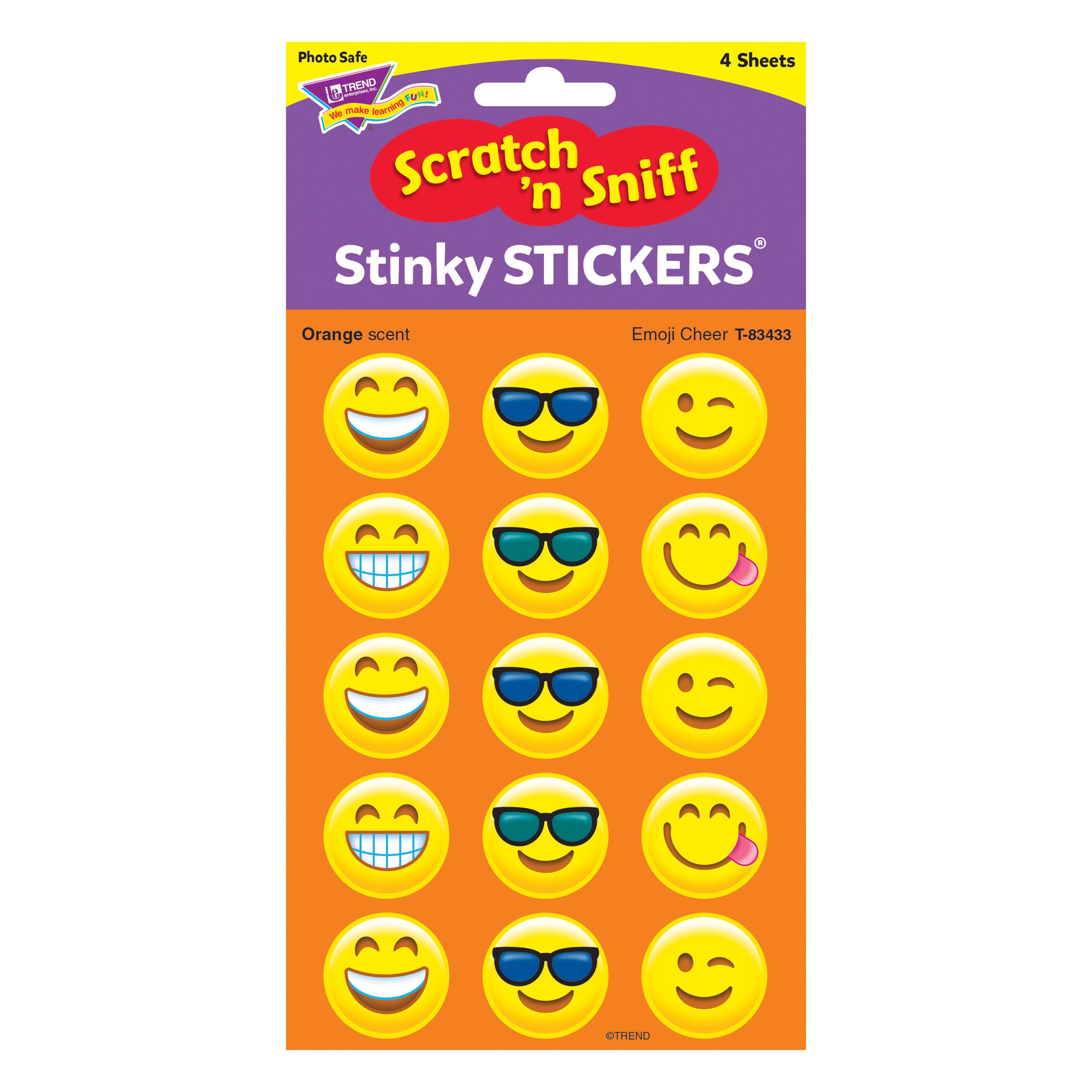 Emotion Icon Cheer/Orange Stinky Stickers®, 60 ct.