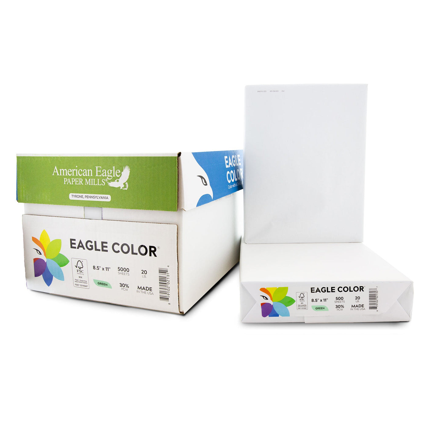 8.5" x 11" Color Copy Paper, 20 lbs., Green, 500 Sheets/Ream