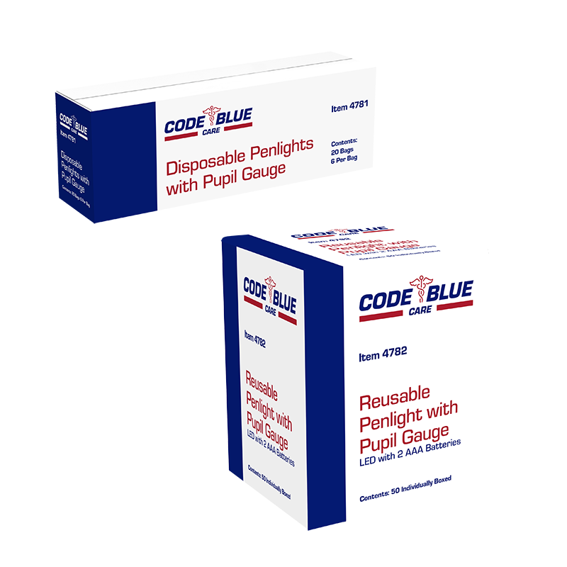 Disposable Penlight with Pupil Gauge - 20 per box / 6 per bag