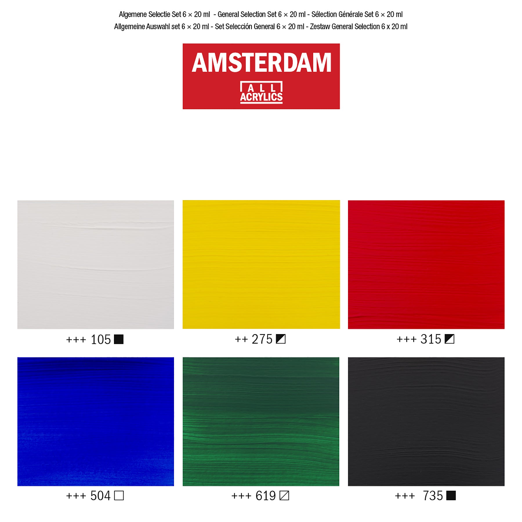 Standard Acrylic General Set, 6 x 20mL